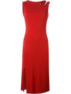 Maison Margiela Slash Detail Dress, Women's, Size: 40, Red, Viscose