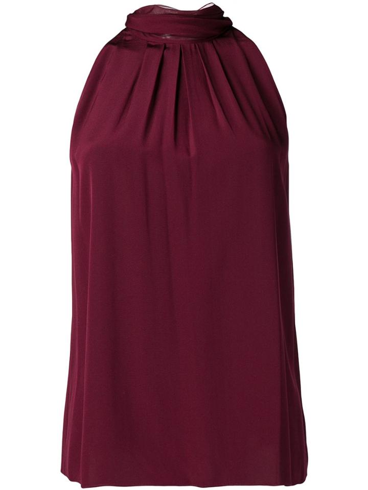 Dvf Diane Von Furstenberg Sleveless High Neck Blouse - Red