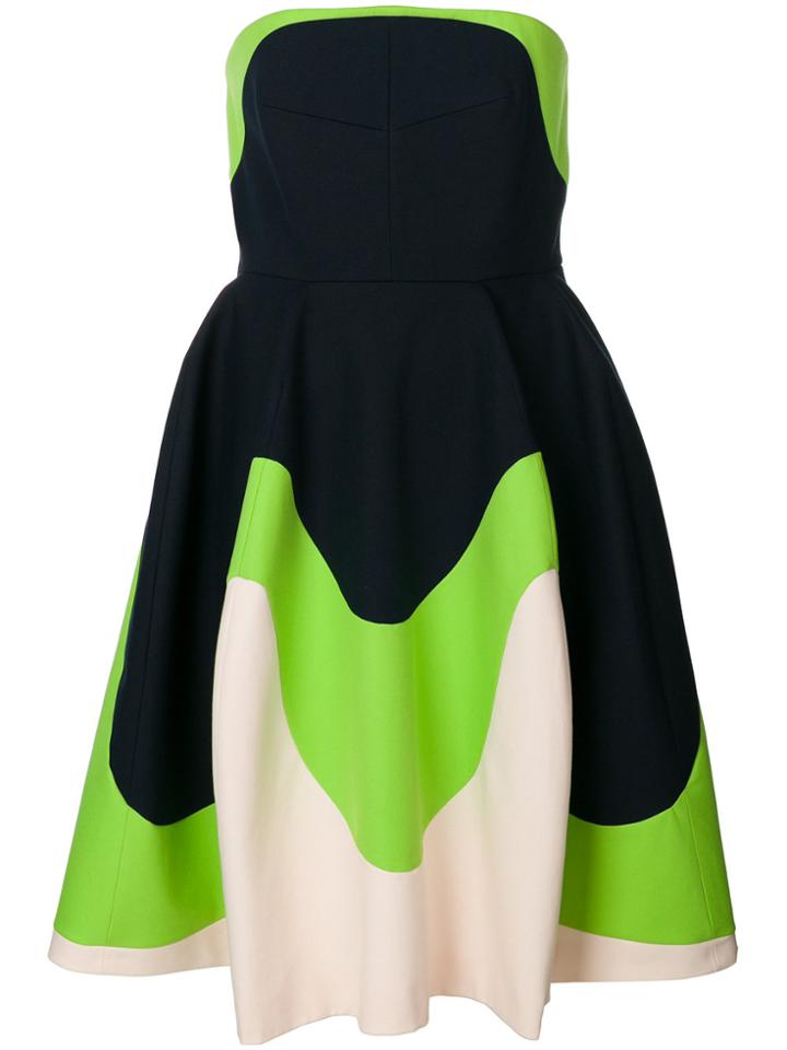 Delpozo Colour-block Flared Dress - Blue