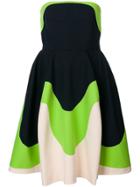 Delpozo Colour-block Flared Dress - Blue