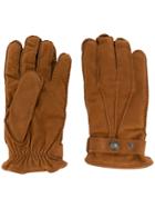 Lardini Snap Button Gloves - Brown
