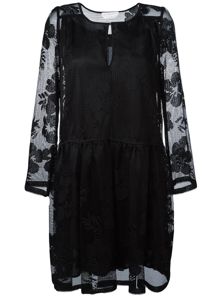 See By Chloé Floral Lace Dress, Women's, Size: 40, Black, Cotton/polyester