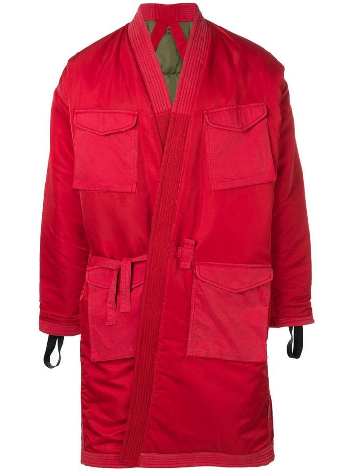 Maharishi Belted Midi Jacket - Red