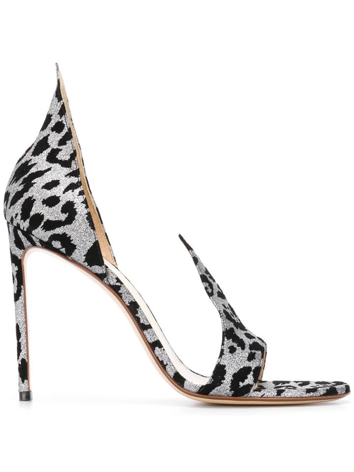Francesco Russo Leopard Print Sandals - Metallic