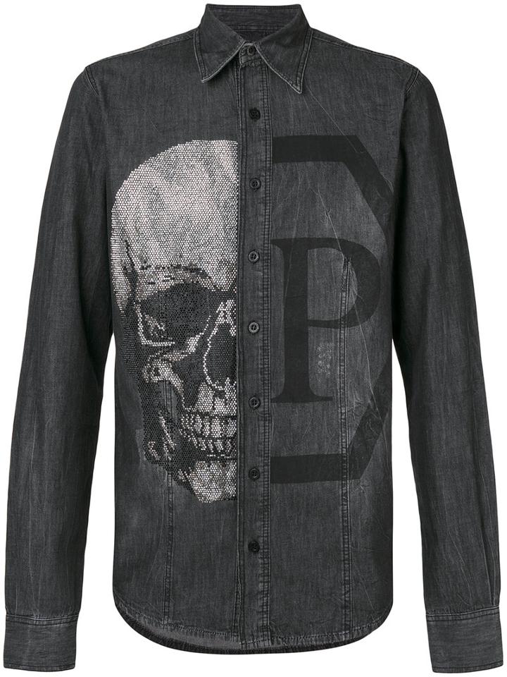 Philipp Plein - Andrea Denim Shirt - Men - Cotton - M, Black, Cotton
