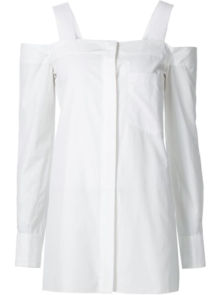 Vera Wang Off-shoulder Shirt, Women's, Size: 2, White, Cotton/glass