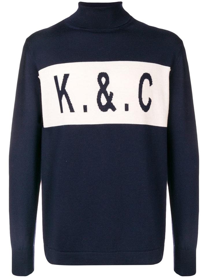 Kent & Curwen Turtleneck Knit Top - Blue