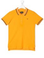 Emporio Armani Kids Teen Striped Trim Polo Shirt - Orange