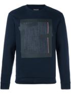 Emporio Armani Printed Sweatshirt, Men's, Size: Small, Blue, Cotton/polyester