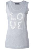 Dolce & Gabbana 'love' Tank Top, Women's, Size: 38, Grey, Cotton/silk