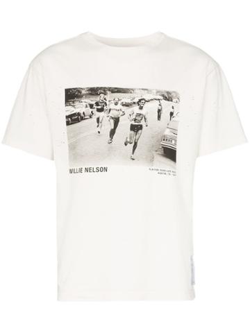 Satisfy Willie Nelson Moth-eaten Cotton T-shirt - White