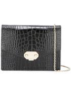 Armani Collezioni Embossed Crocodile Effect Crossbody Bag, Women's, Black