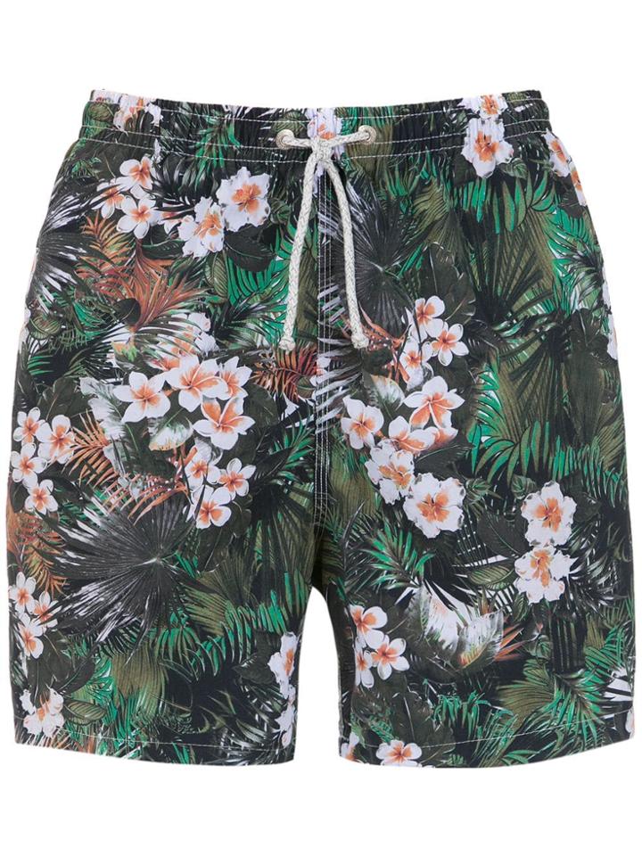 Track & Field Beach Printed Swim Shorts - Green