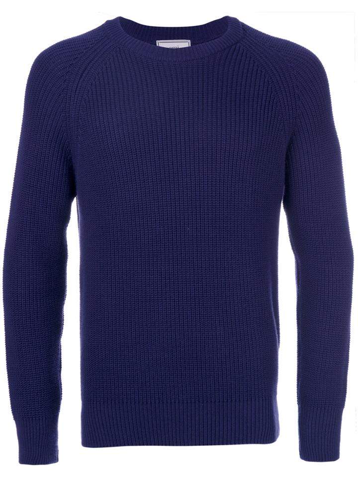 Ami Alexandre Mattiussi Round Neck Jumper - Blue