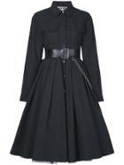 Moschino Belted Flared Dress - Black