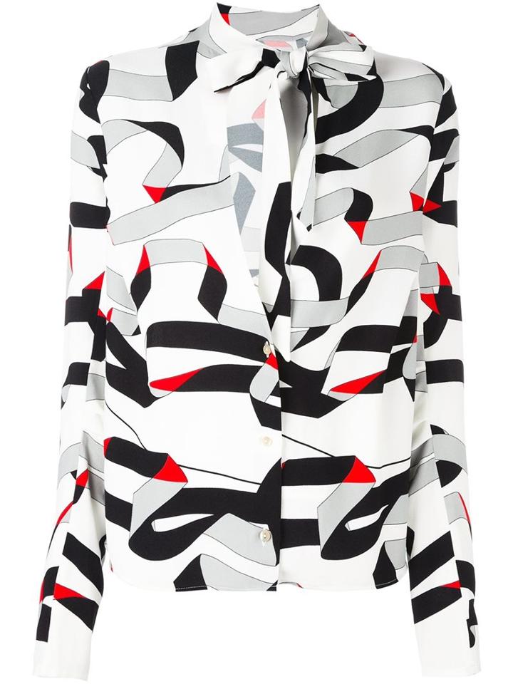 Msgm Ribbon Print Shirt