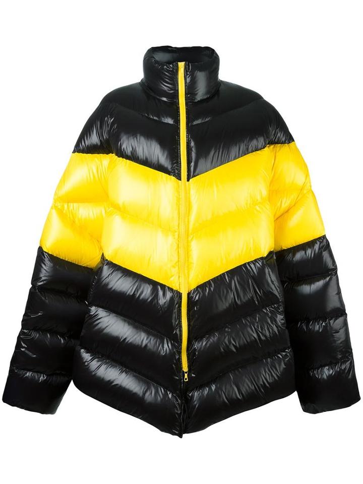 Raf Simons Oversized Zipped Jacket, Men's, Black, Feather Down/nylon
