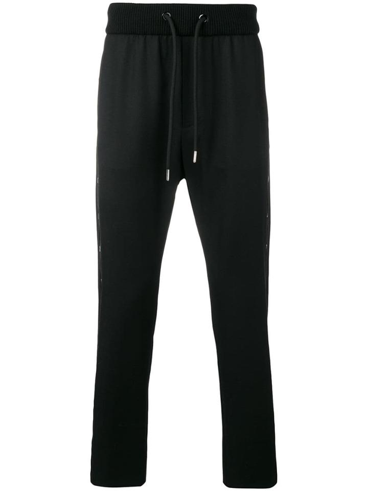 Les Hommes Embellished Side Panel Track Pants - Black