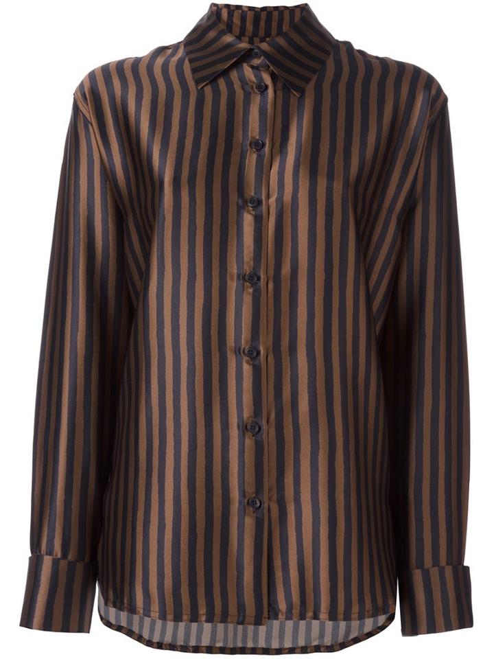 Christian Wijnants 'tomsa' Shirt, Women's, Size: Medium, Brown, Silk/spandex/elastane