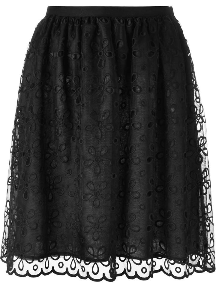 Red Valentino Embroidered Skirt