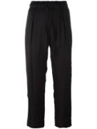 Raquel Allegra Drawstring Cropped Trousers, Women's, Size: 2, Black, Cotton/viscose
