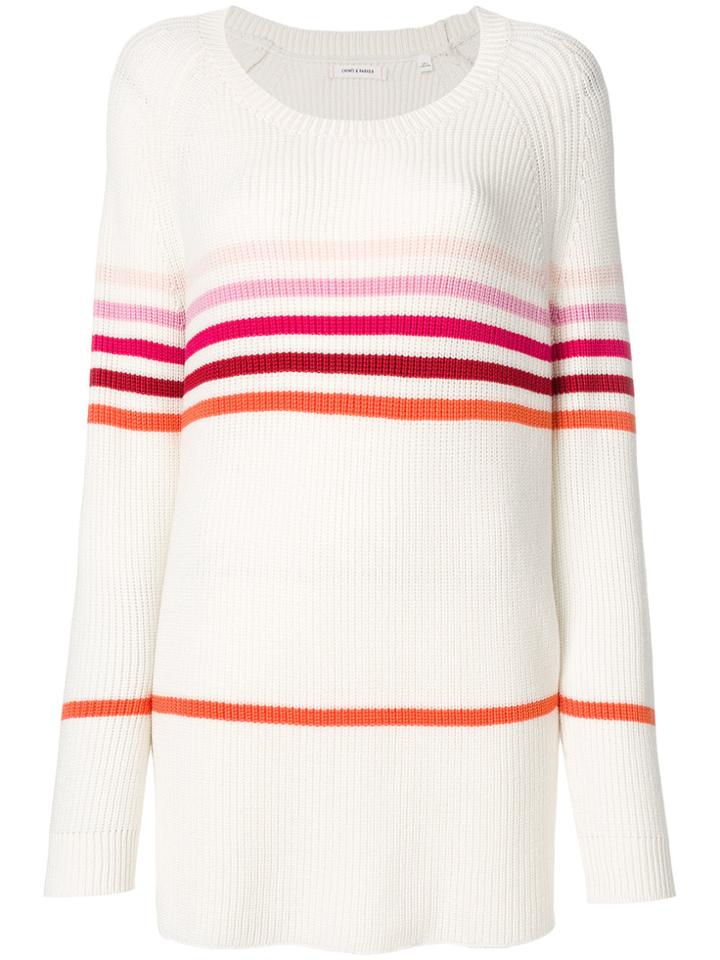 Chinti & Parker Striped Detail Jumper - White