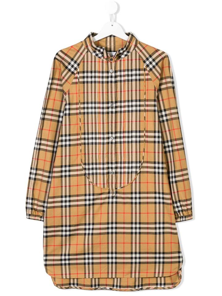 Burberry Kids Teen Vintage Check Shirt Dress - Neutrals