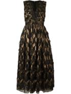 Dolce & Gabbana Metallic Chevron Frayed Dress