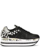 Premiata Embellished Platform Trainers - Black