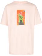 Supreme Print Detail T-shirt - Pink