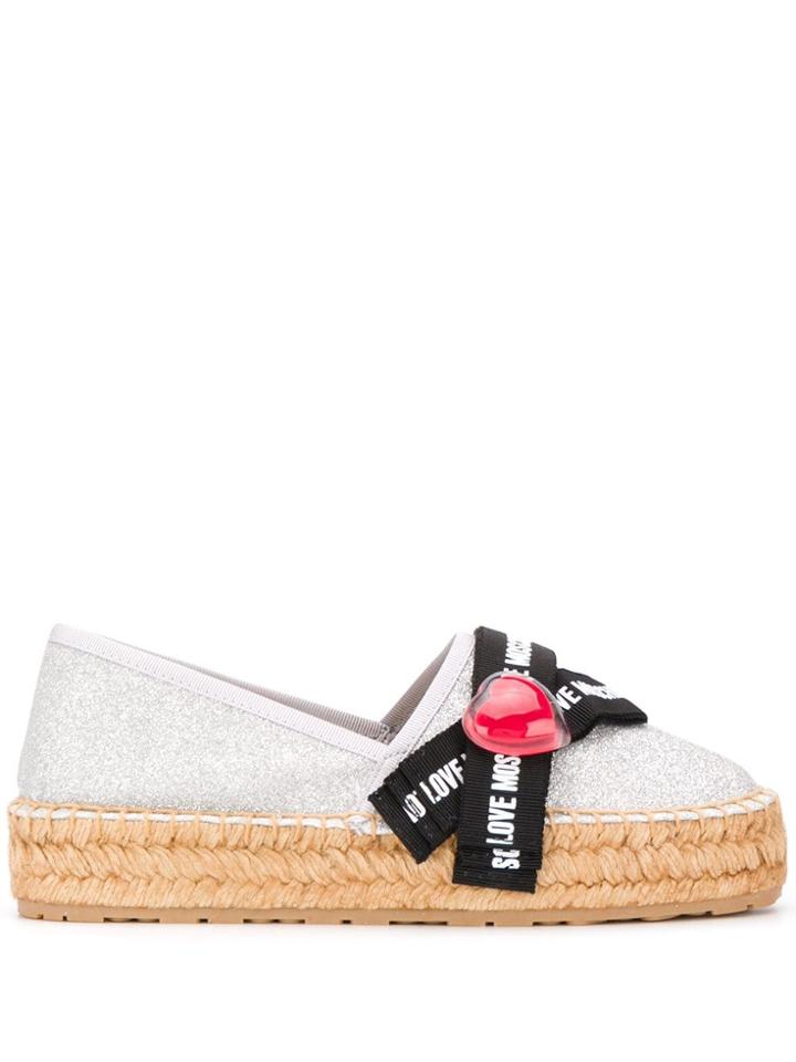 Love Moschino Flatform Espadrilles - Silver