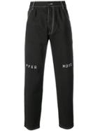 Pyer Moss Embroidered Logo Wide Jeans - Black
