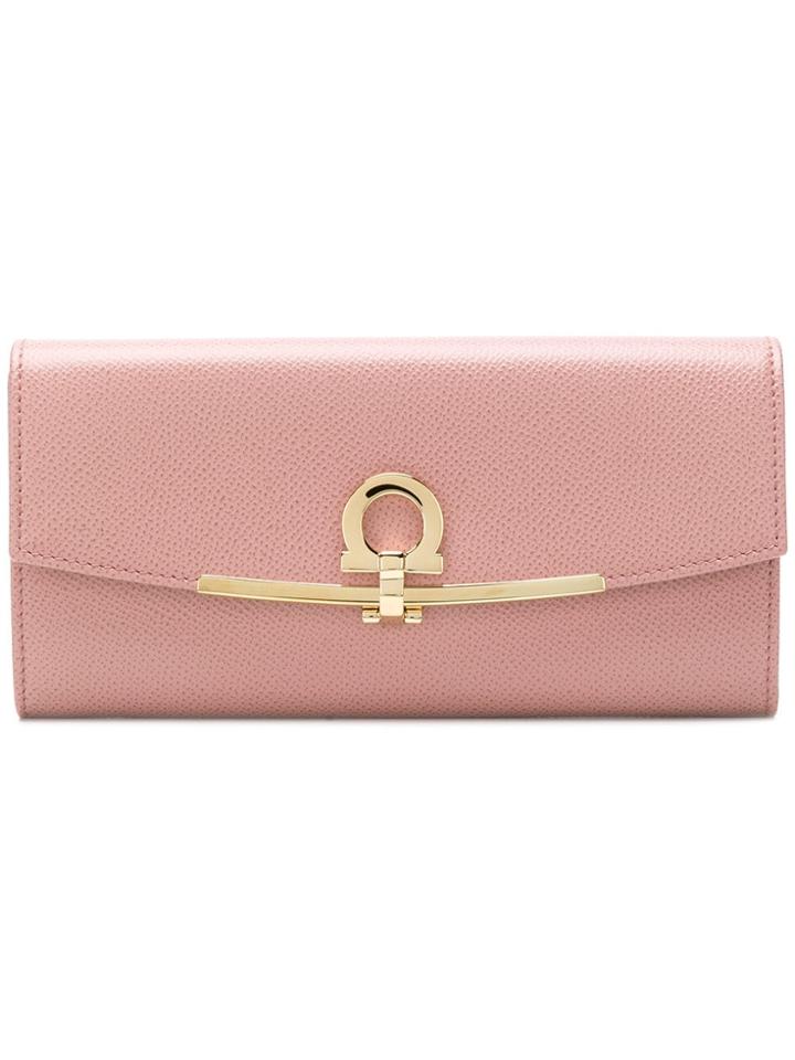 Salvatore Ferragamo Gancio Clasp Wallet - Pink