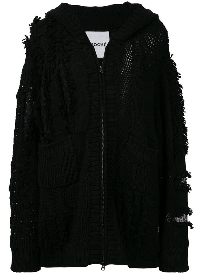 Koché Distressed Cardigan - Black