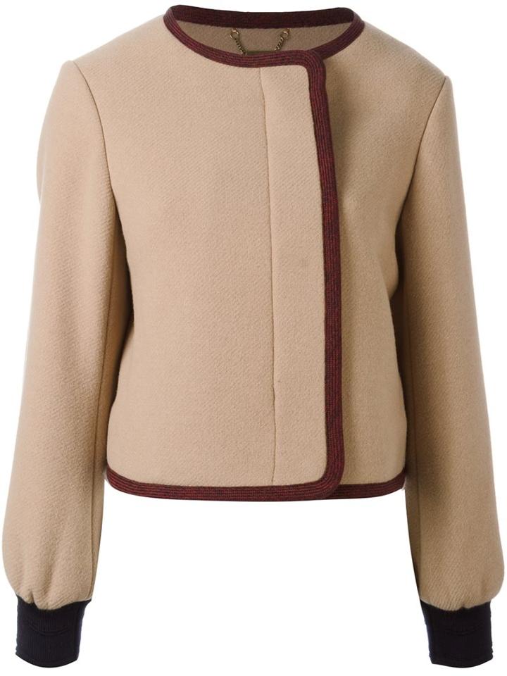 Chloé Cropped Bomber, Women's, Size: 36, Nude/neutrals, Cotton/polyamide/viscose/virgin Wool