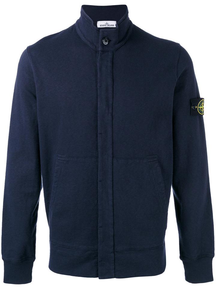 Stone Island Pouch Pocket Cardigan, Men's, Size: Xxl, Blue, Cotton