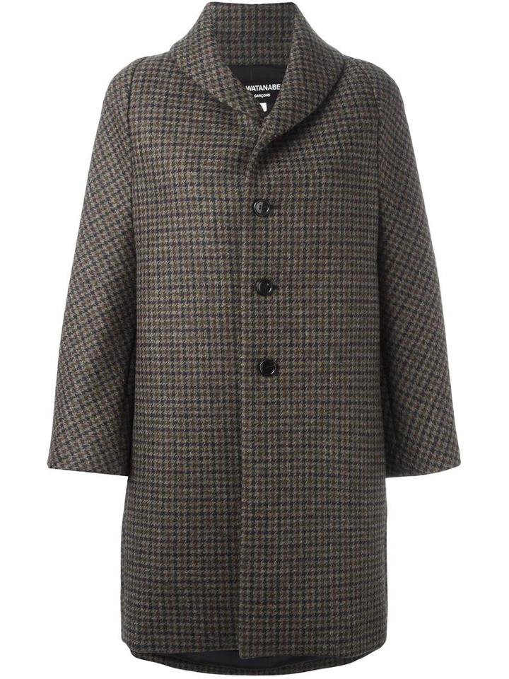 Junya Watanabe Comme Des Garçons Single Breasted Coat, Women's, Size: Large, Green, Nylon/cupro/wool