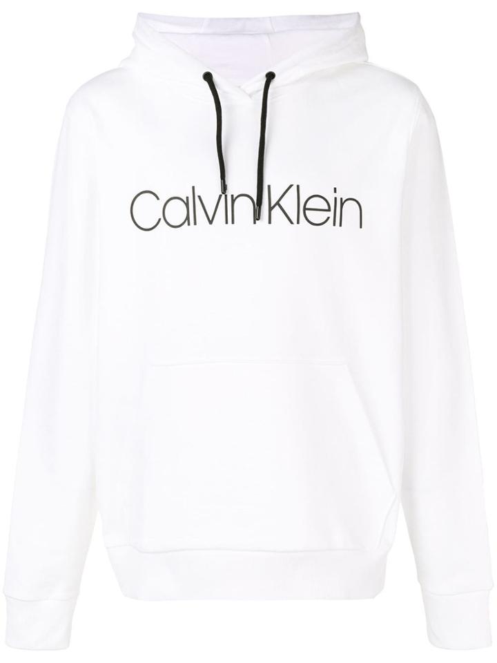 Calvin Klein Logo Hoodie - White