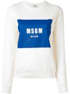 Msgm Logo Print Sweatshirt, Size: Medium, Nude/neutrals, Cotton