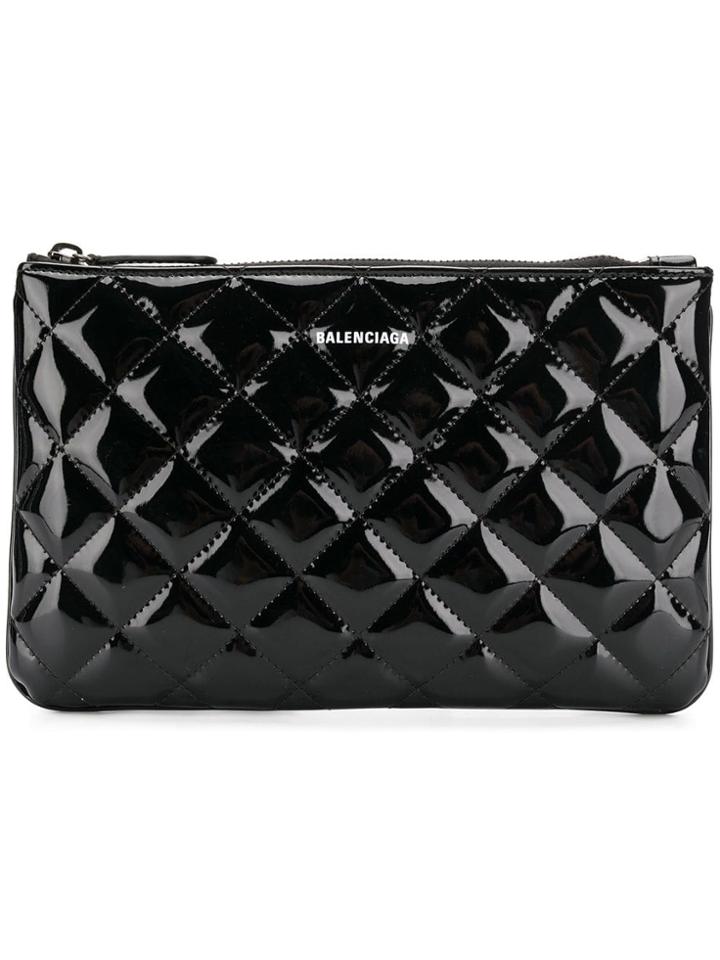 Balenciaga Ville M Quilted Pouch - Black