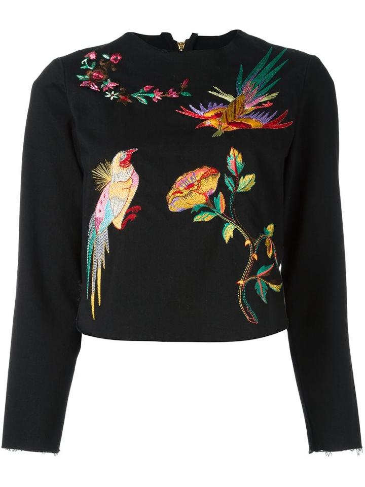 Aries Embroidered Detail Sweatshirt, Women's, Size: 1, Black, Cotton