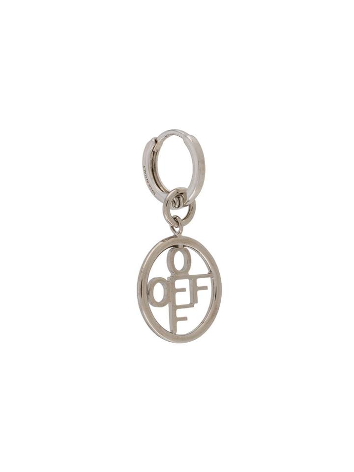 Off-white Logo Drop Earrings - Silver