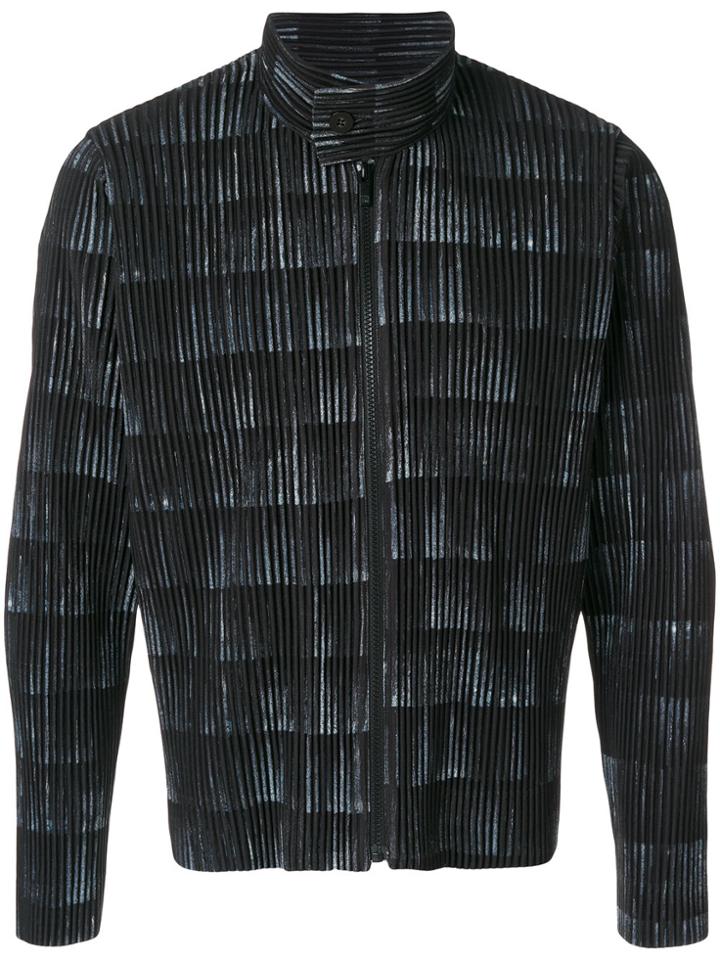 Homme Plissé Issey Miyake Pleated Zip Jacket - Black