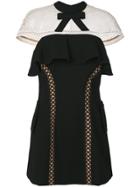 Self-portrait Capped Sleeve Dress - Black