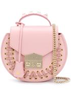 Salar Stud-embellished Satchel - Pink & Purple