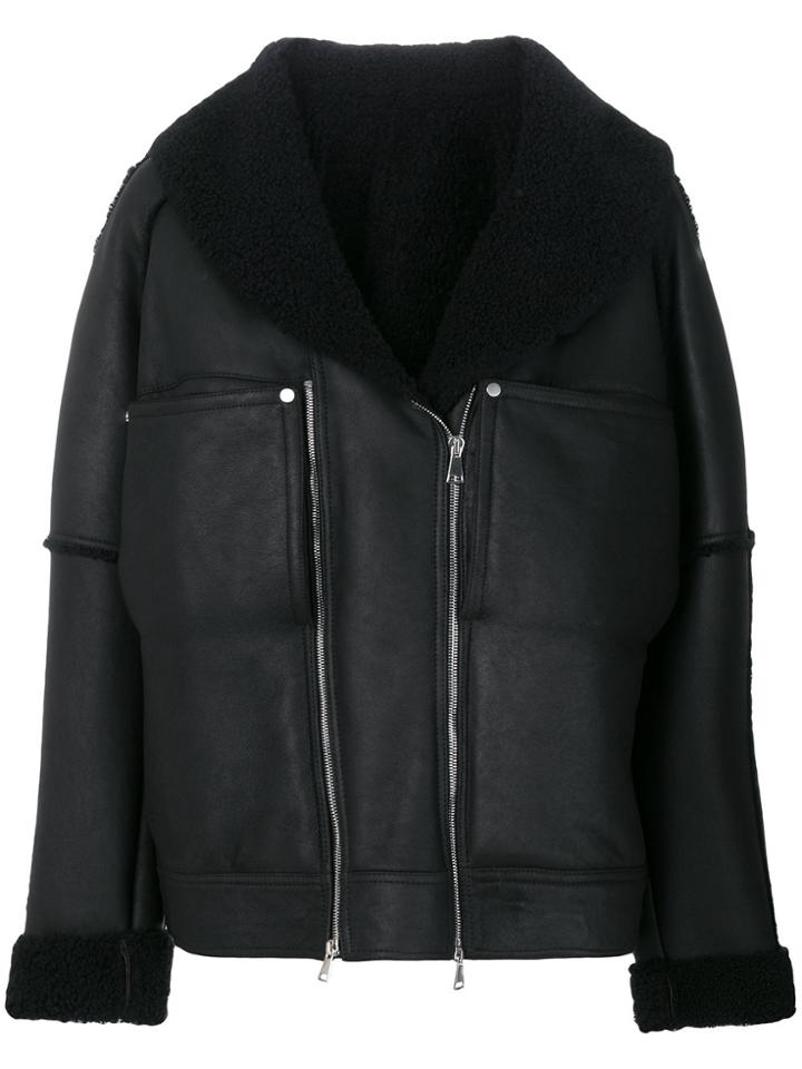 Nehera Oversized Shearling Jacket - Black
