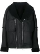 Nehera Oversized Shearling Jacket - Black