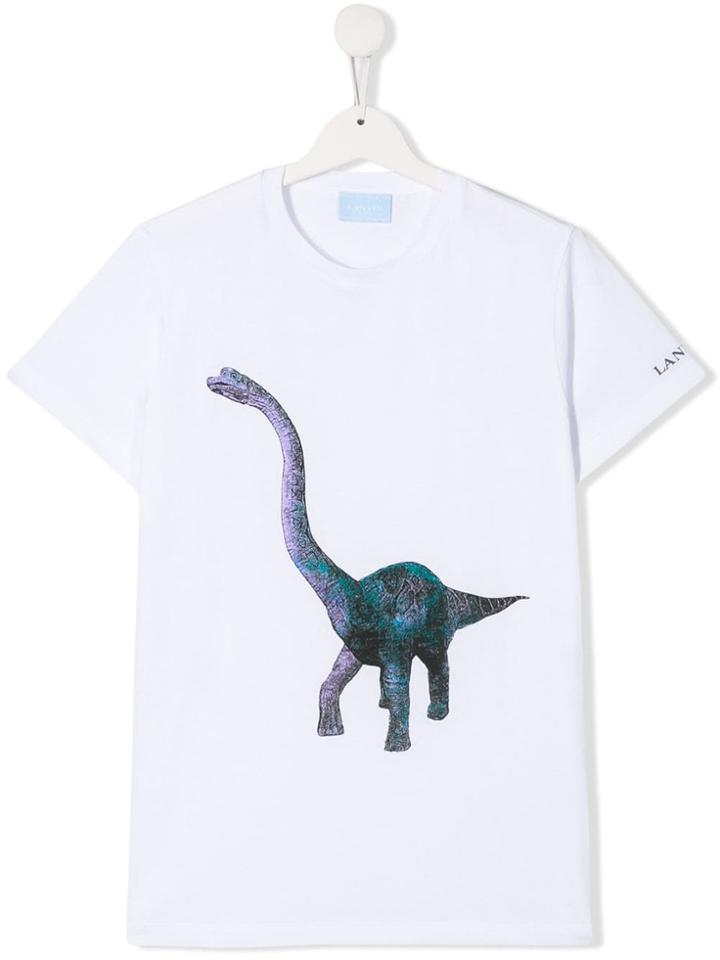 Lanvin Enfant Teen Dinosaur Print T-shirt - White