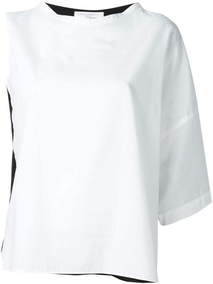Lucio Vanotti Contrast Back Asymmetric Blouse