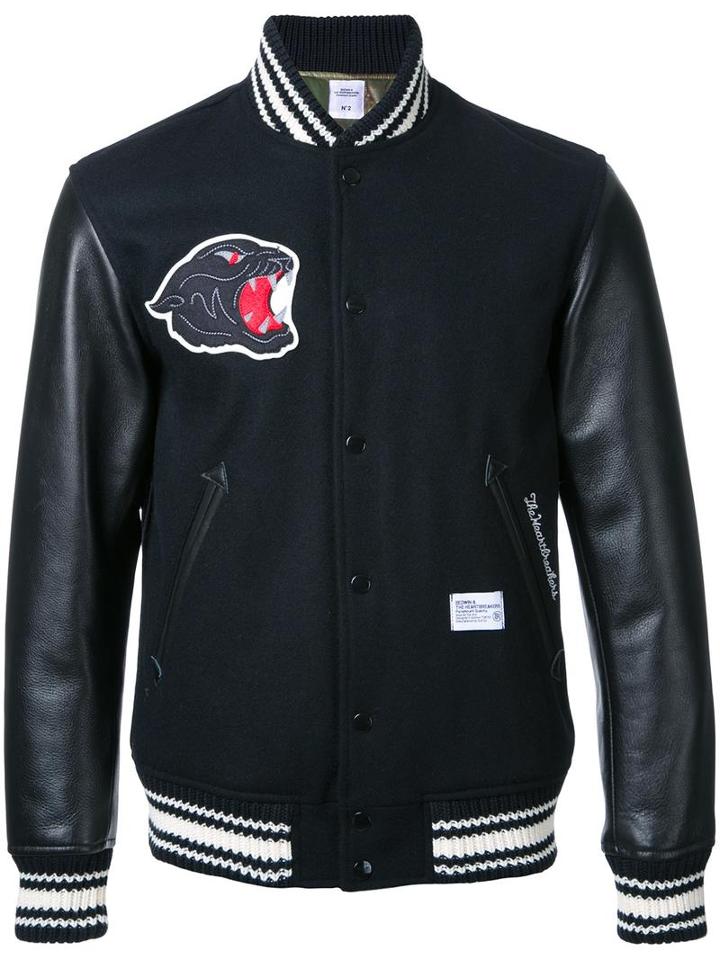 Bedwin & The Heartbreakers Padded Varsity Jacket, Men's, Size: 1, Black, Wool/nylon